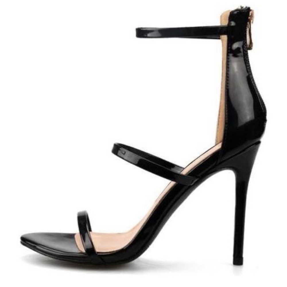 GIANNI BINI Black Strap Heel